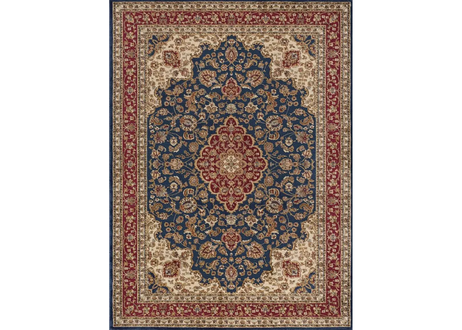 Sensation 8 x 11 Large Navy Blue and Red Area Rug