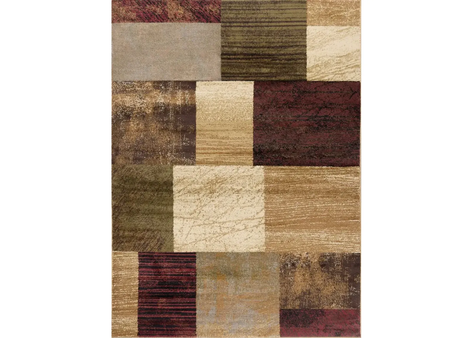 Elegance 5 x 7 Brown, Red, and Green Area Rug