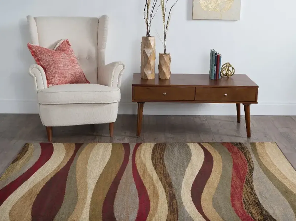 Elegance 8 x 10 Tonal Waves Area Rug