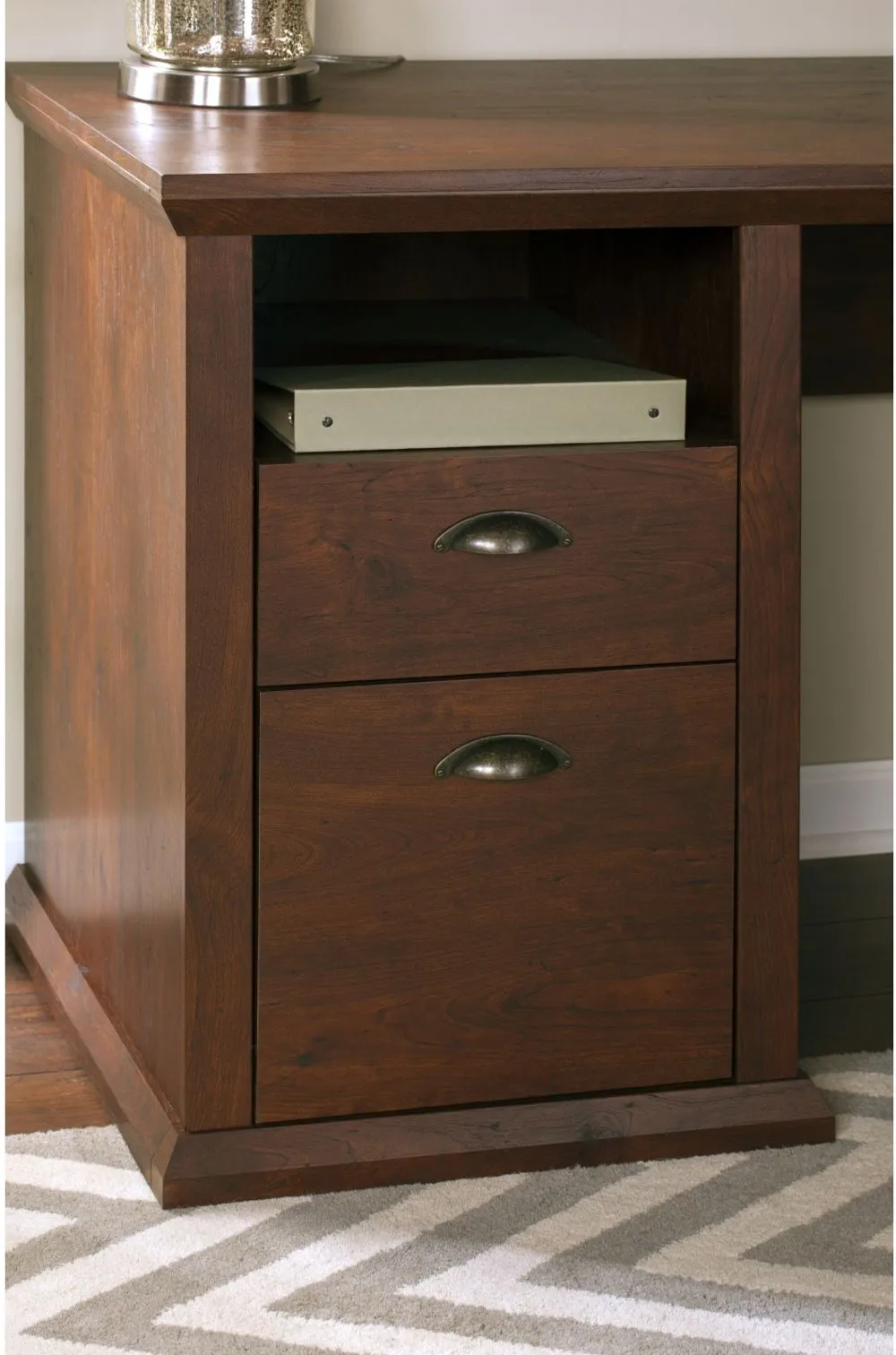 Yorktown Cherry Single Pedestal Desk - Bush Furniture