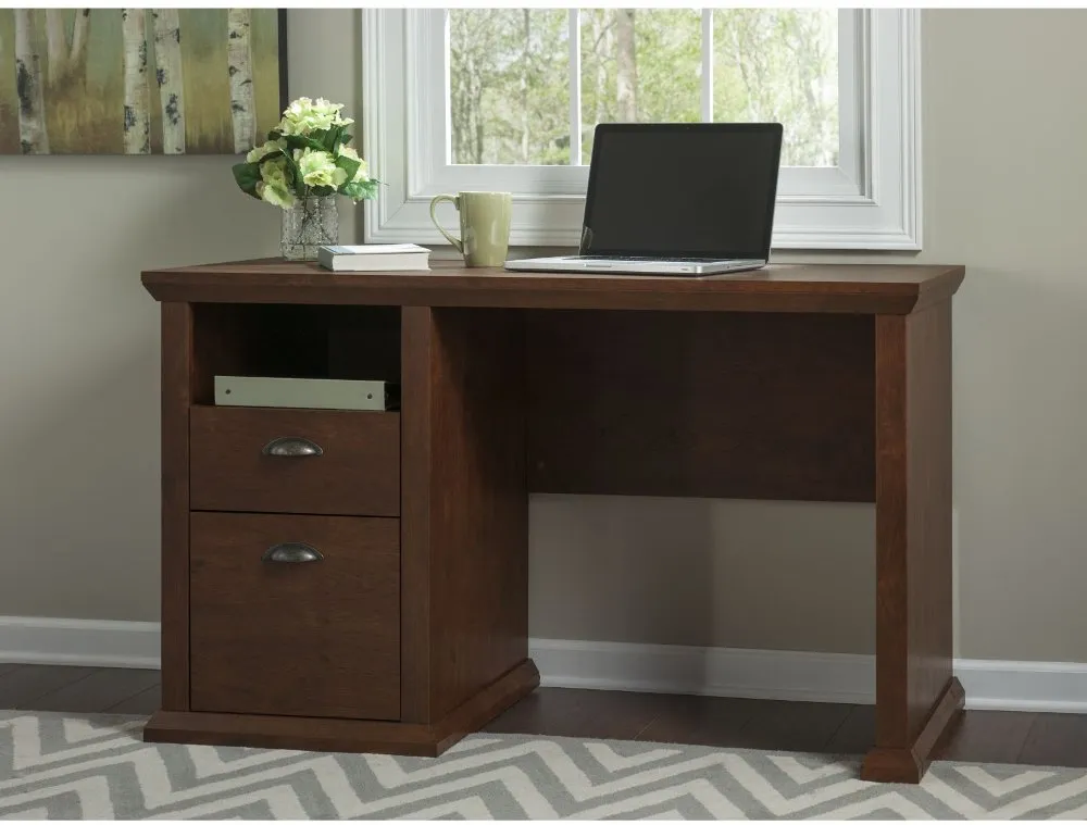 Yorktown Cherry Single Pedestal Desk - Bush Furniture