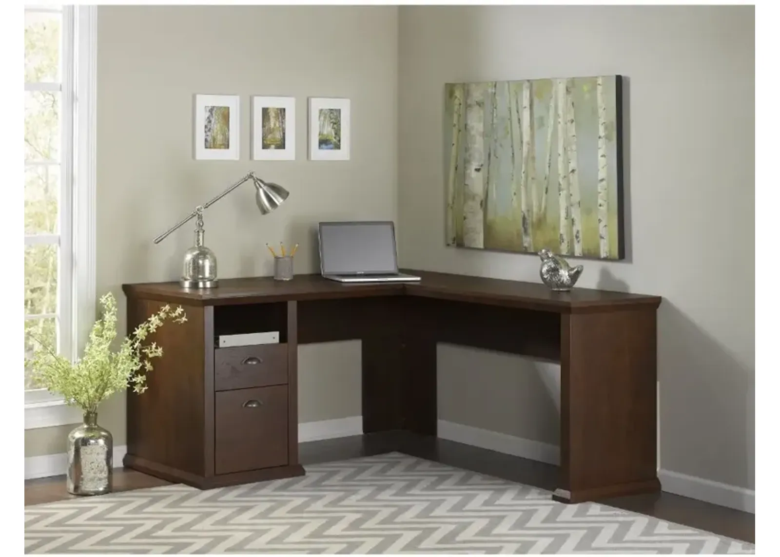 Yorktown Cherry L-Desk (60 Inch) - Bush Furniture