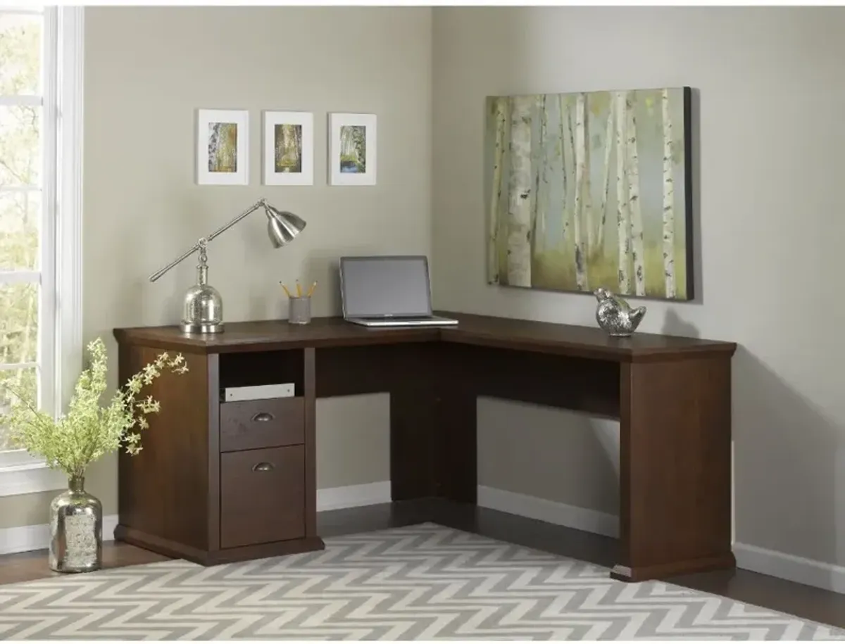 Yorktown Cherry L-Desk (60 Inch) - Bush Furniture