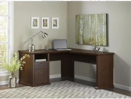 Yorktown Cherry L-Desk (60 Inch) - Bush Furniture