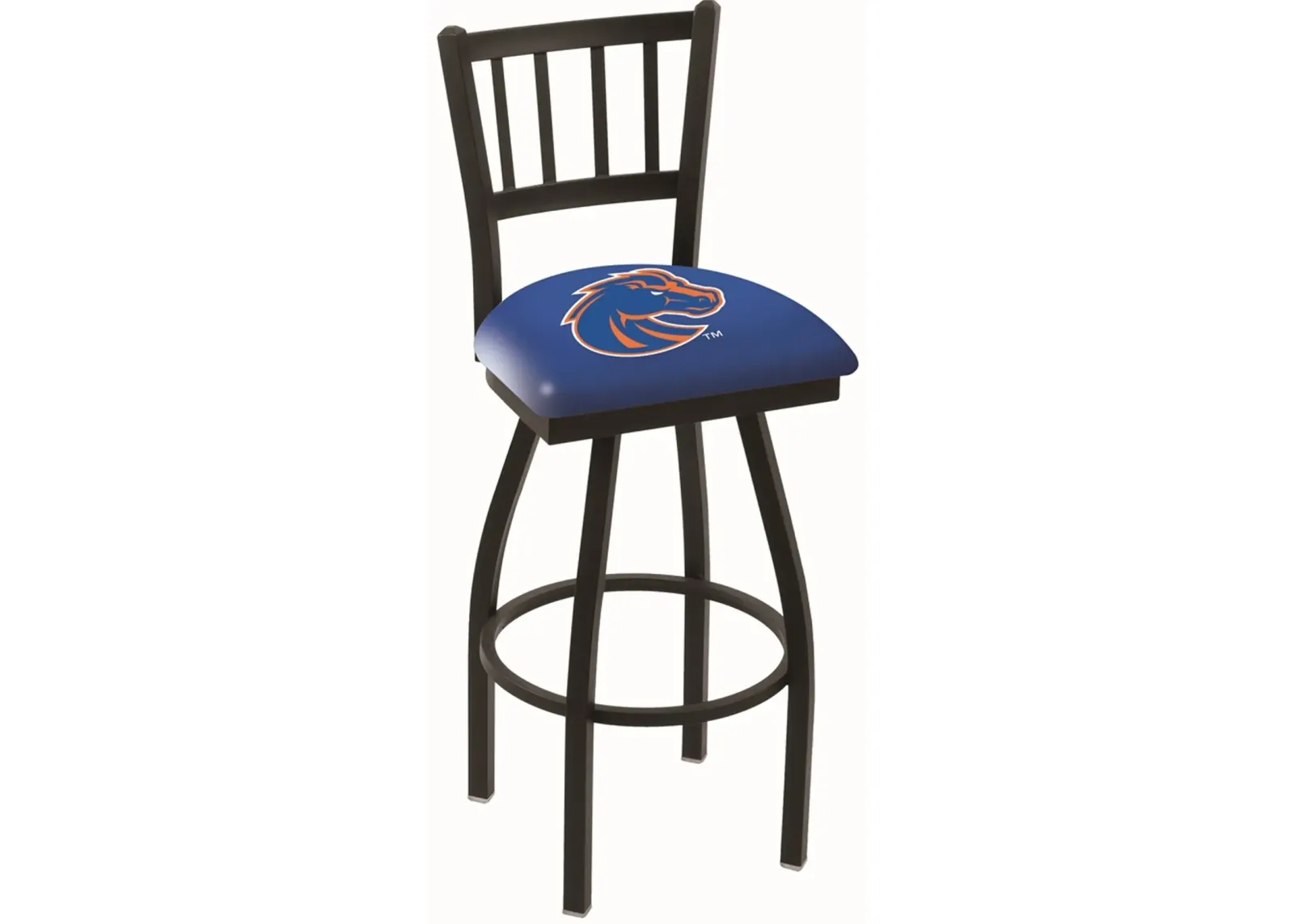 Black Slat Back Swivel Counter Height Stool - Boise State