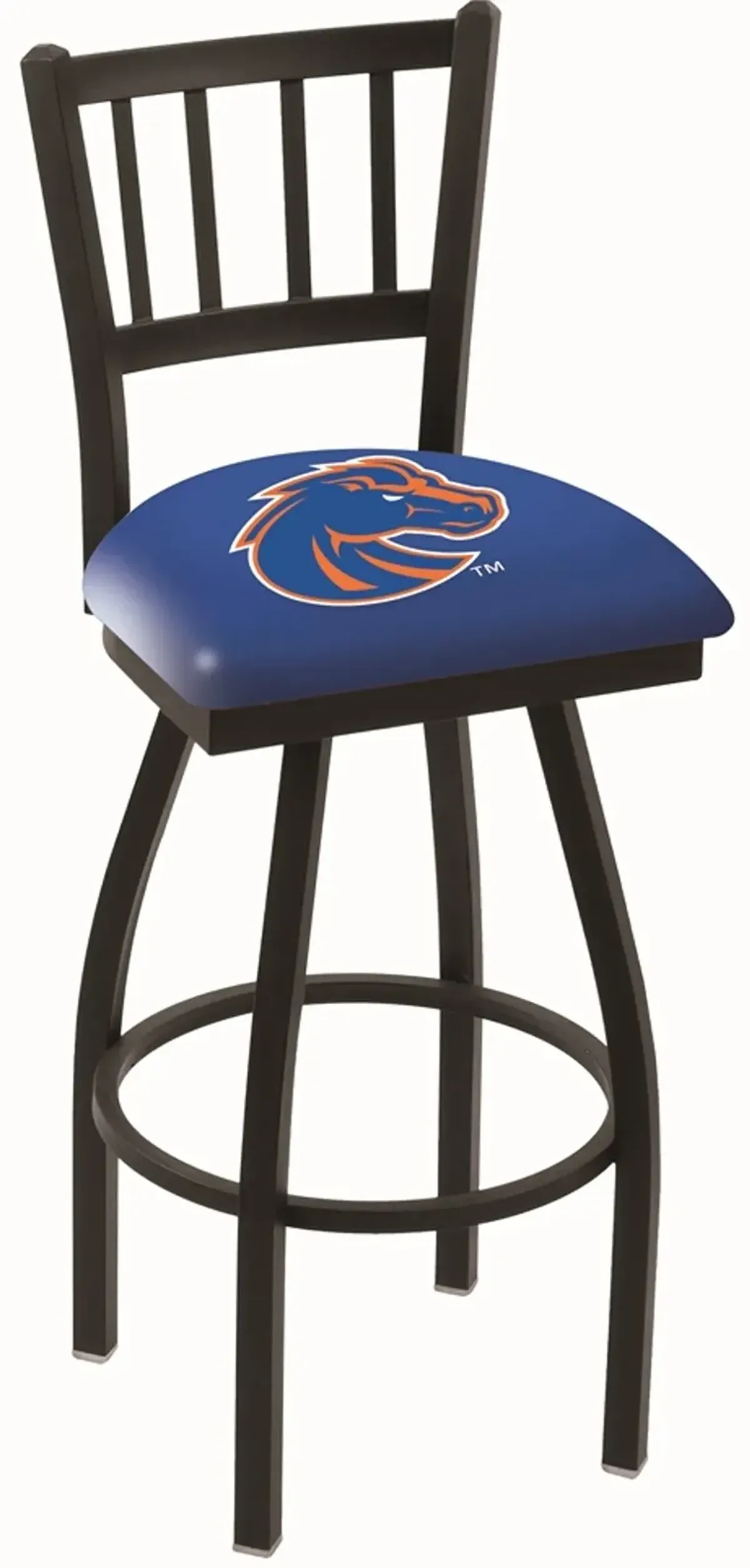 Black Slat Back Swivel Counter Height Stool - Boise State