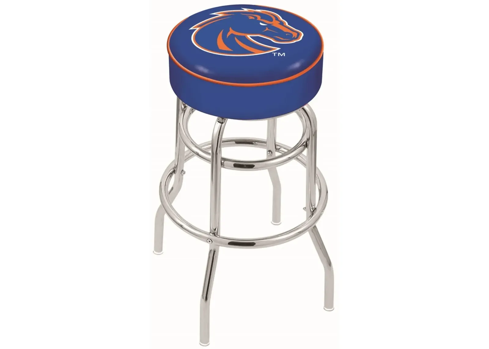 Chrome Double Ring Swivel Counter Height Stool - Boise State