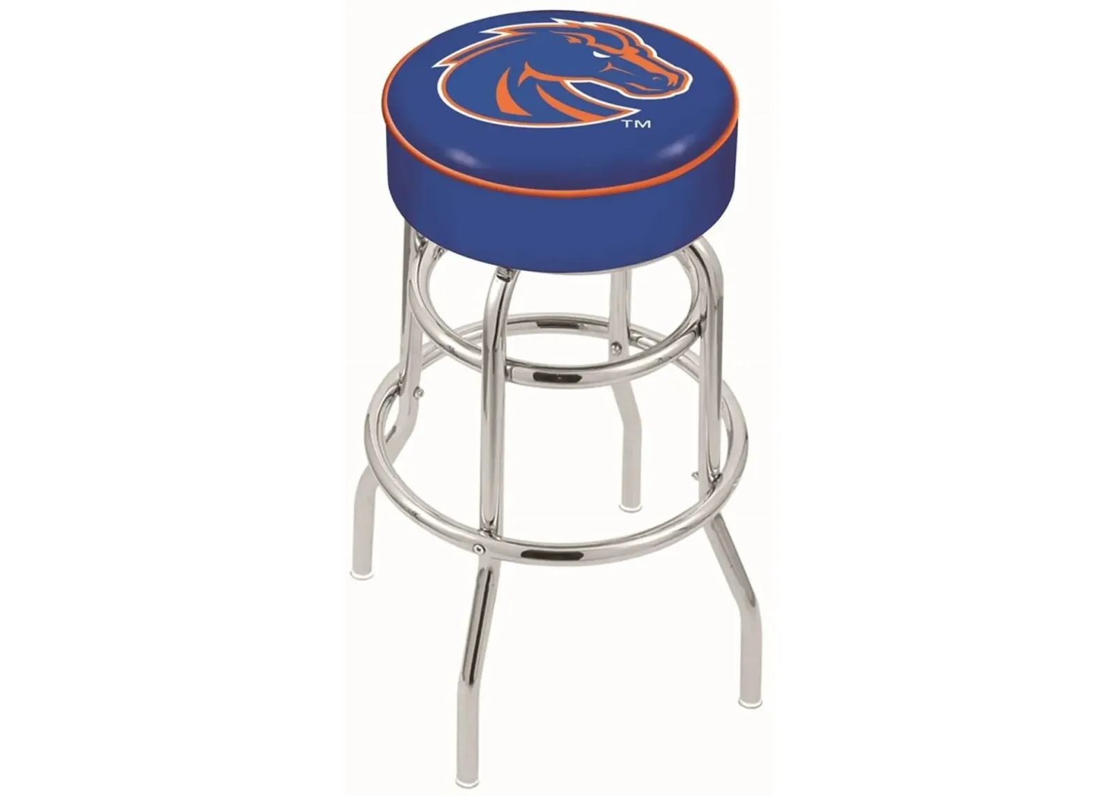 Chrome Double Ring Swivel Bar Stool - Boise State