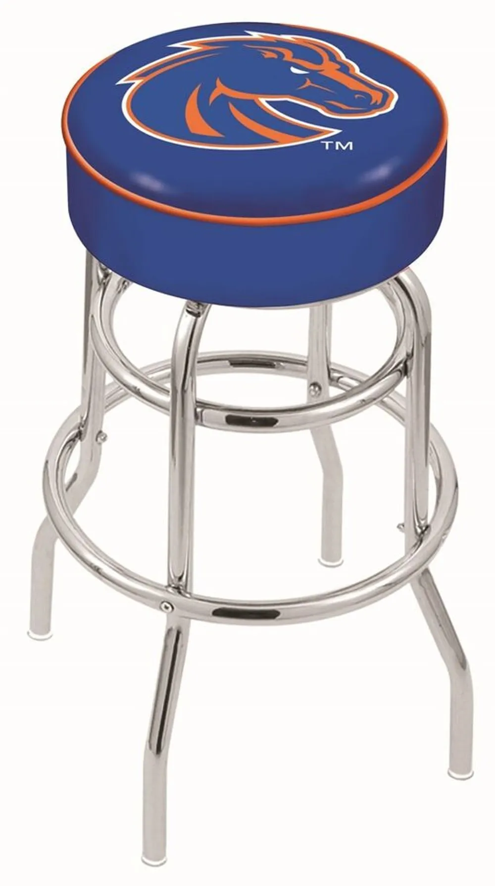 Chrome Double Ring Swivel Bar Stool - Boise State