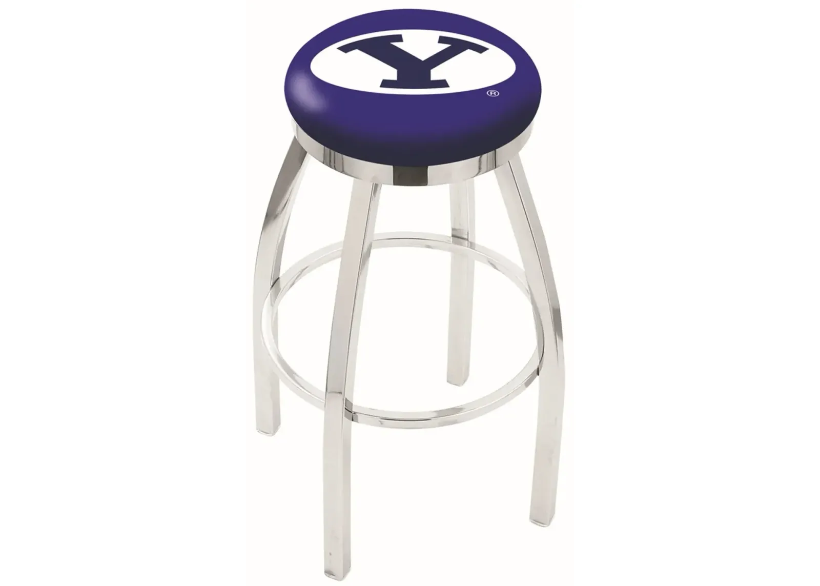 Chrome Swivel Counter Height Stool - BYU