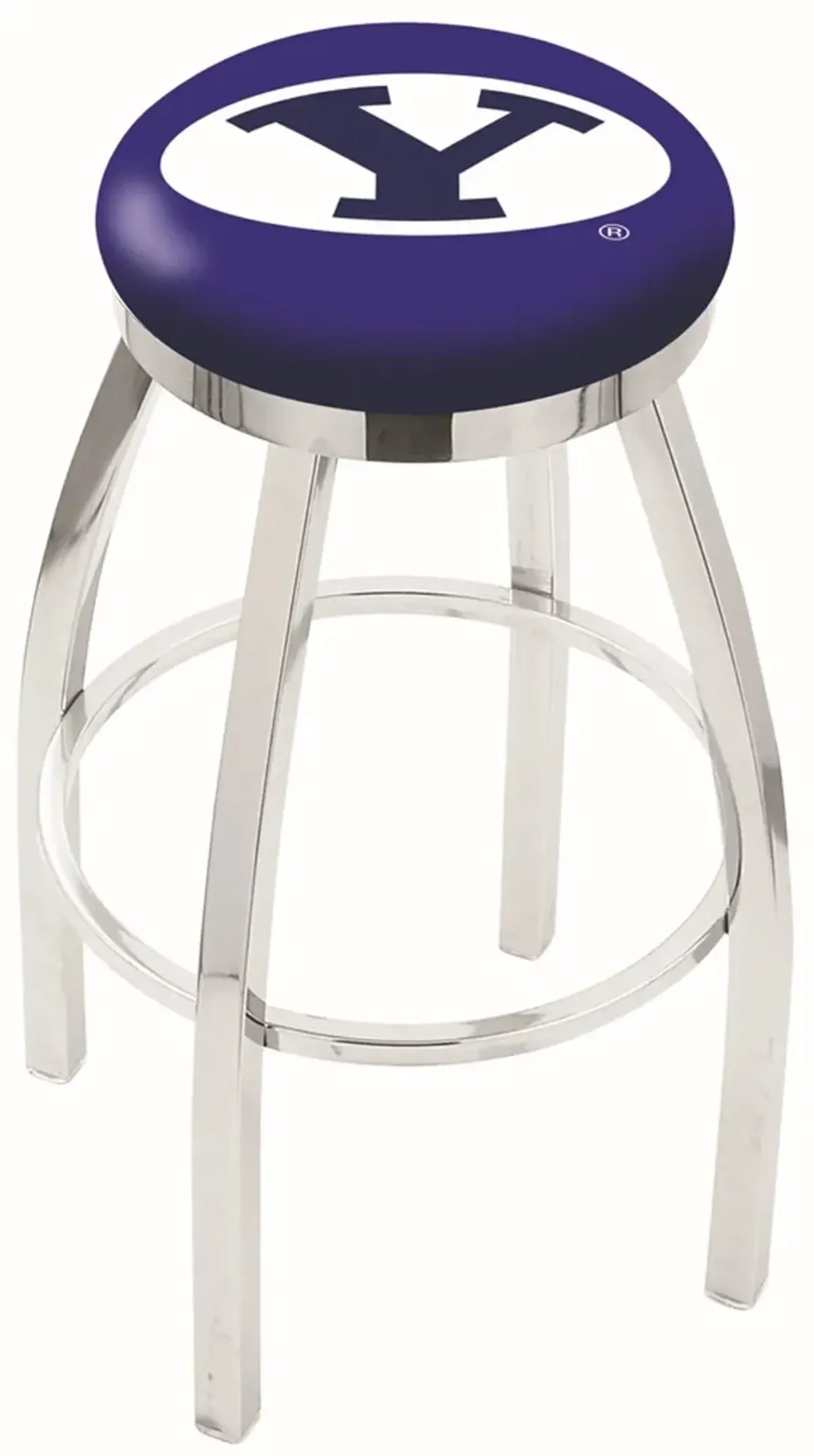 Chrome Swivel Counter Height Stool - BYU