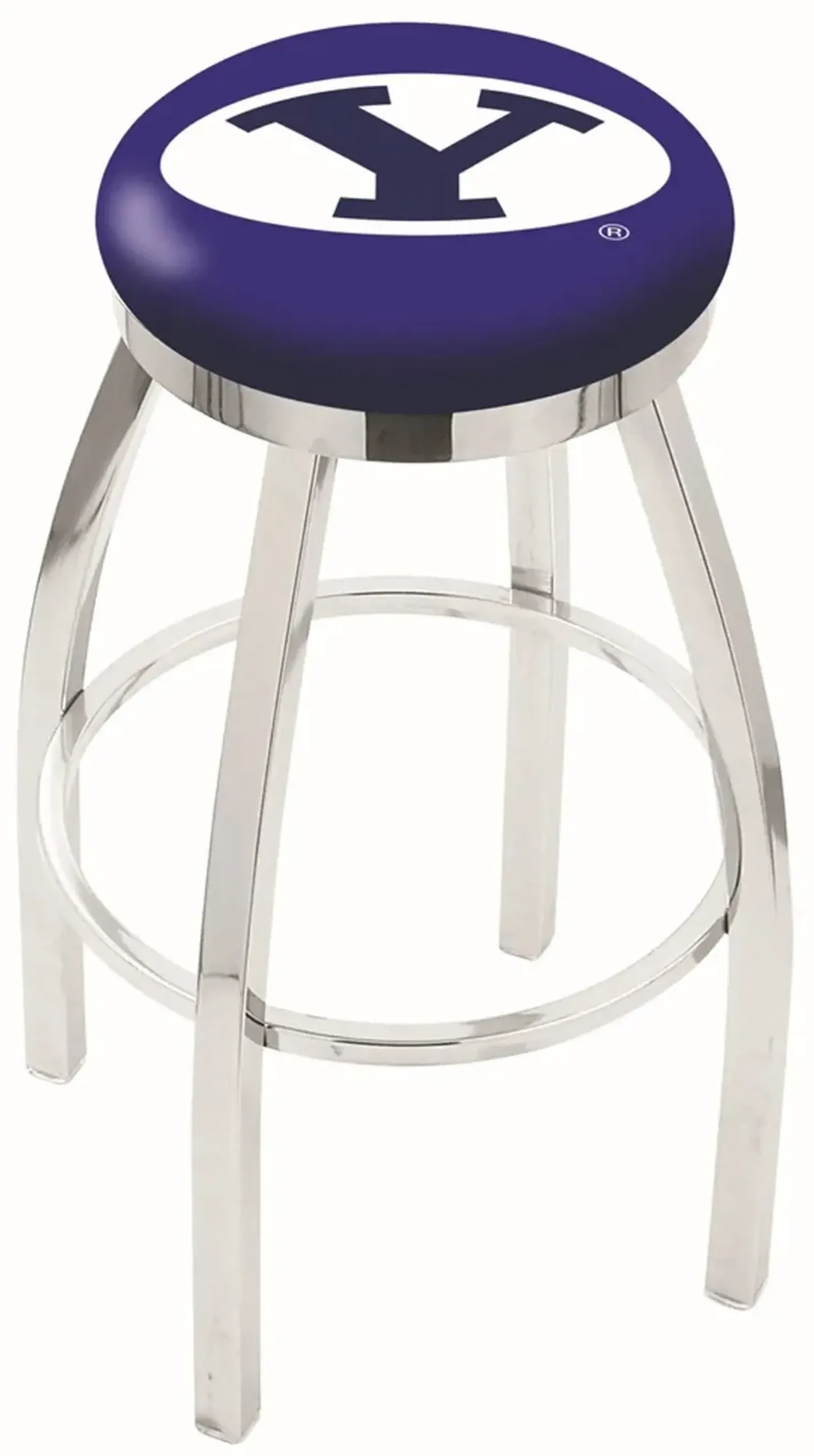 Chrome Swivel Counter Height Stool - BYU