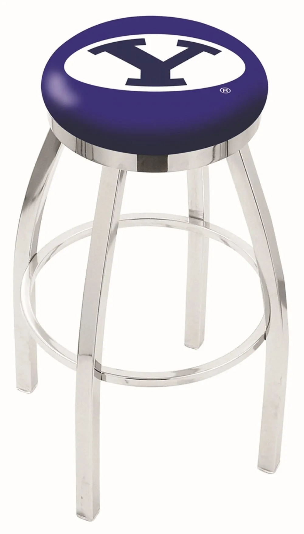 Chrome Swivel Counter Height Stool - BYU