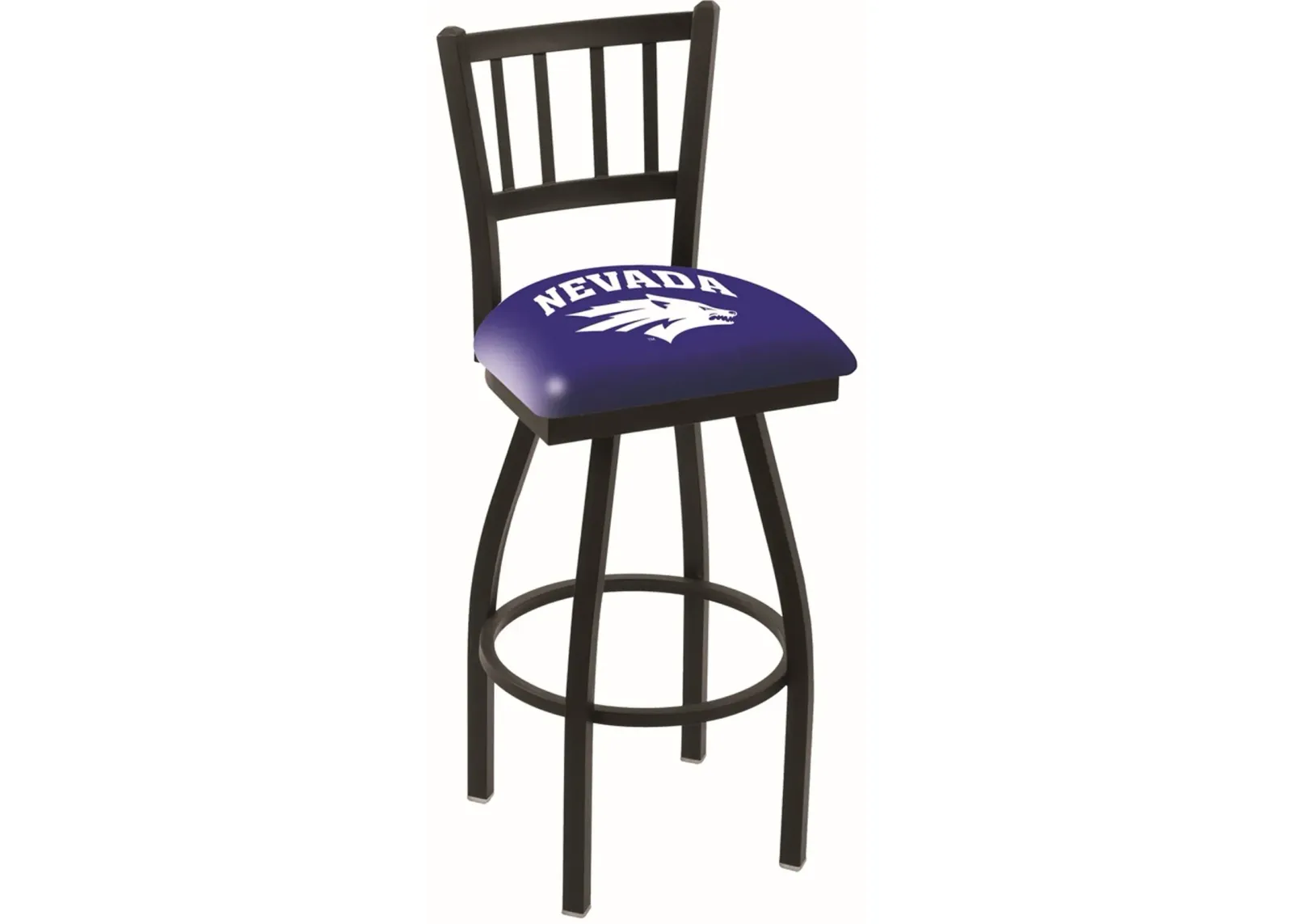 Black Slat Back Swivel Counter Stool - UNR