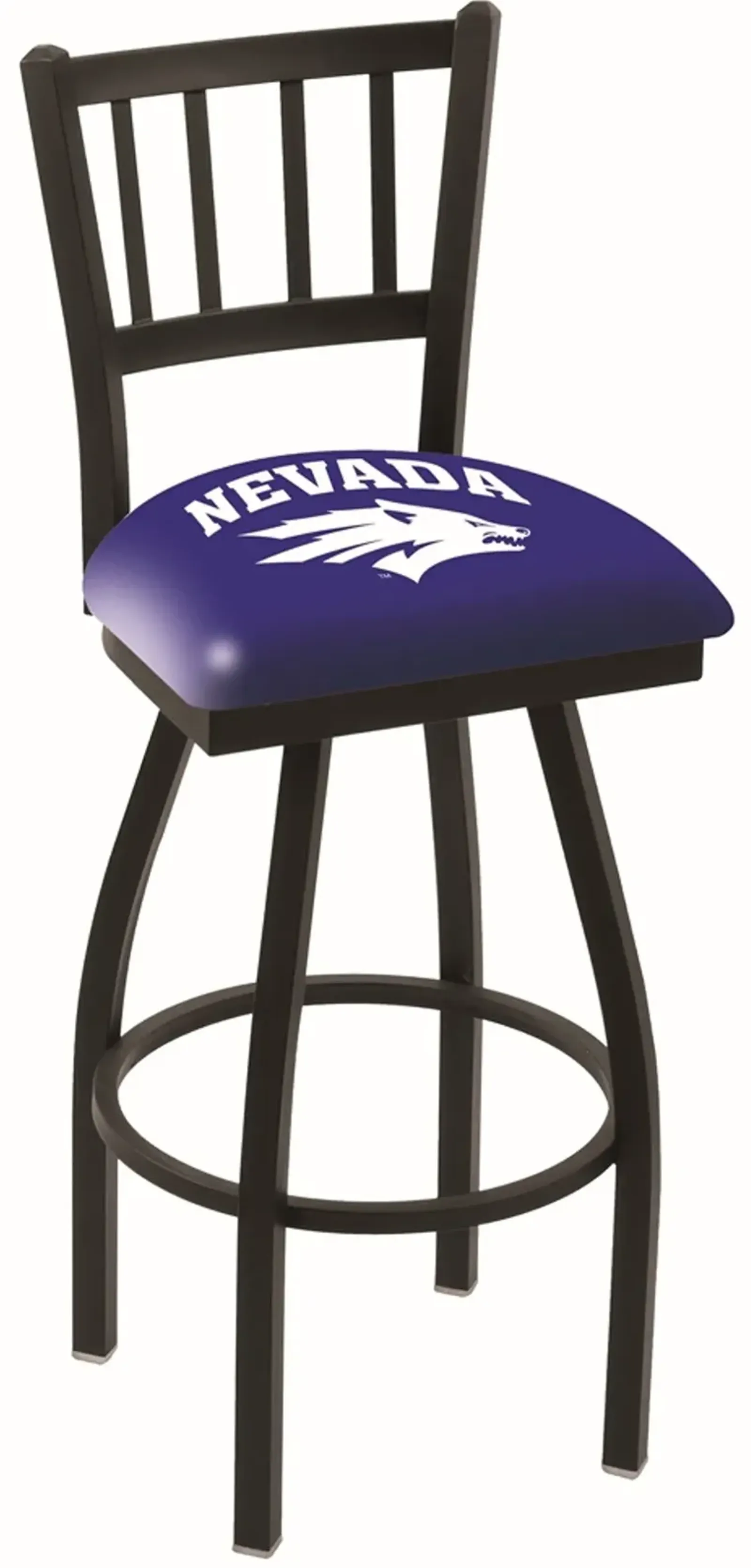 Black Slat Back Swivel Counter Stool - UNR