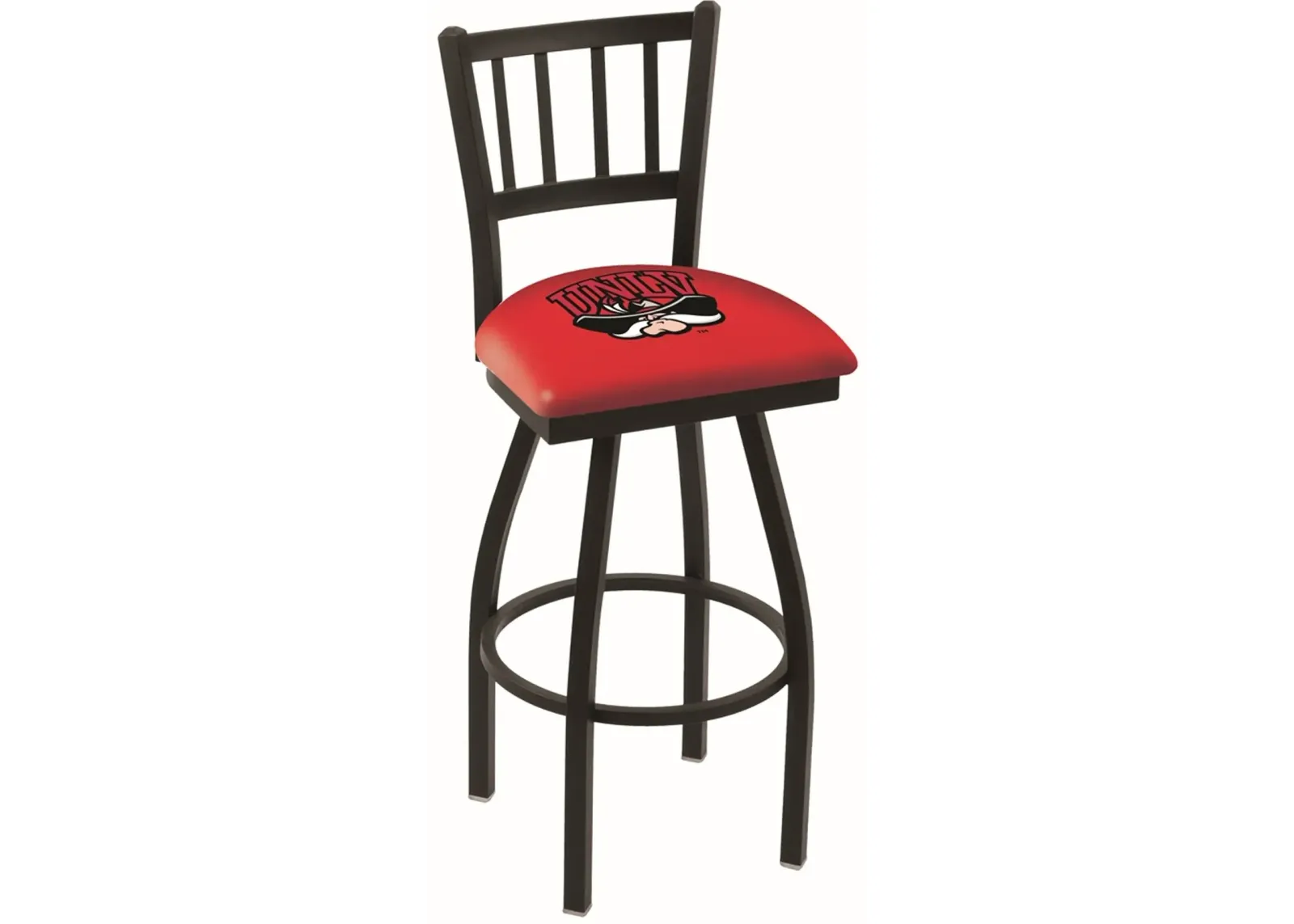 Black Slat Back Swivel Counter Height Stool - UNLV