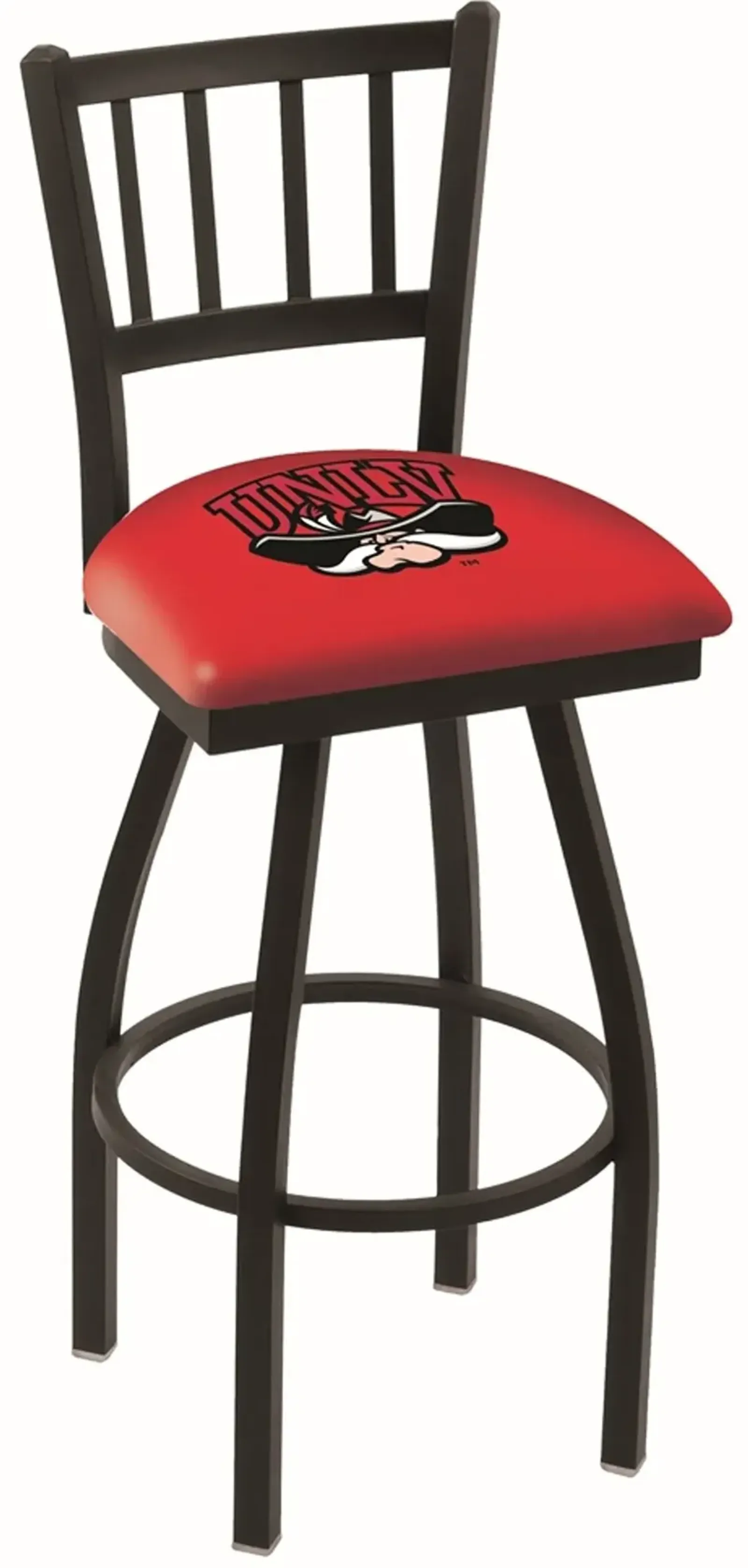 Black Slat Back Swivel Counter Height Stool - UNLV