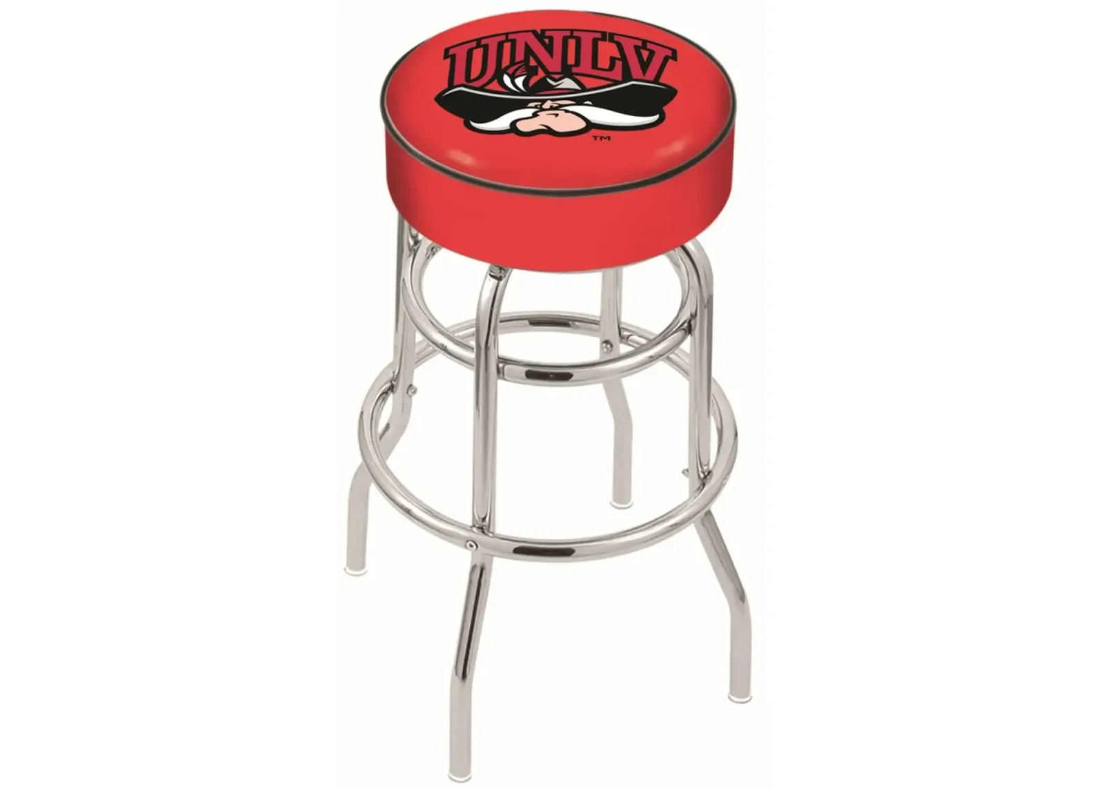 Chrome Double Ring Swivel Counter Height Stool - UNLV