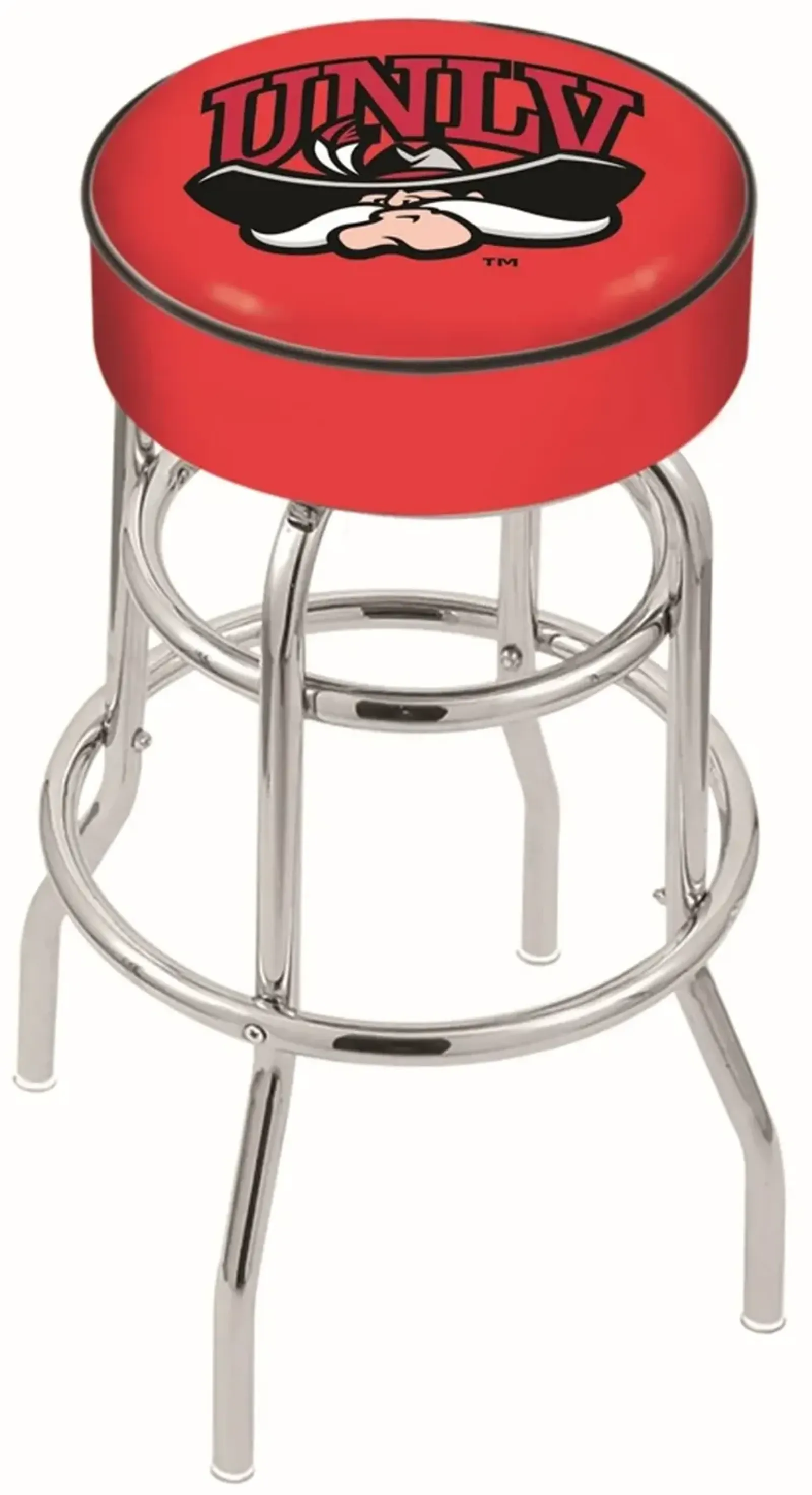 Chrome Double Ring Swivel Counter Height Stool - UNLV