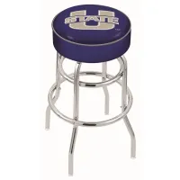 Chrome Double Ring Swivel Counter Height Stool - USU