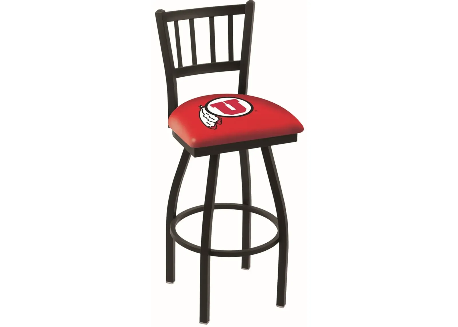 25 Inch Slat Back Swivel Counter Stool - U of U