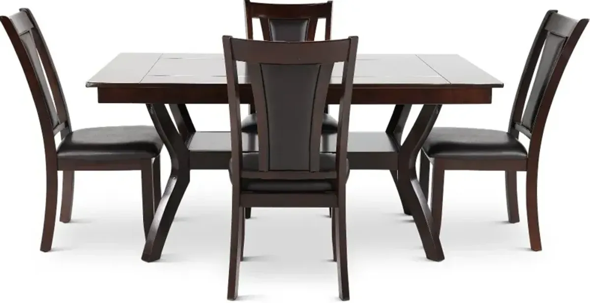 Brent Dark Cherry 5 Piece Dining Room Set