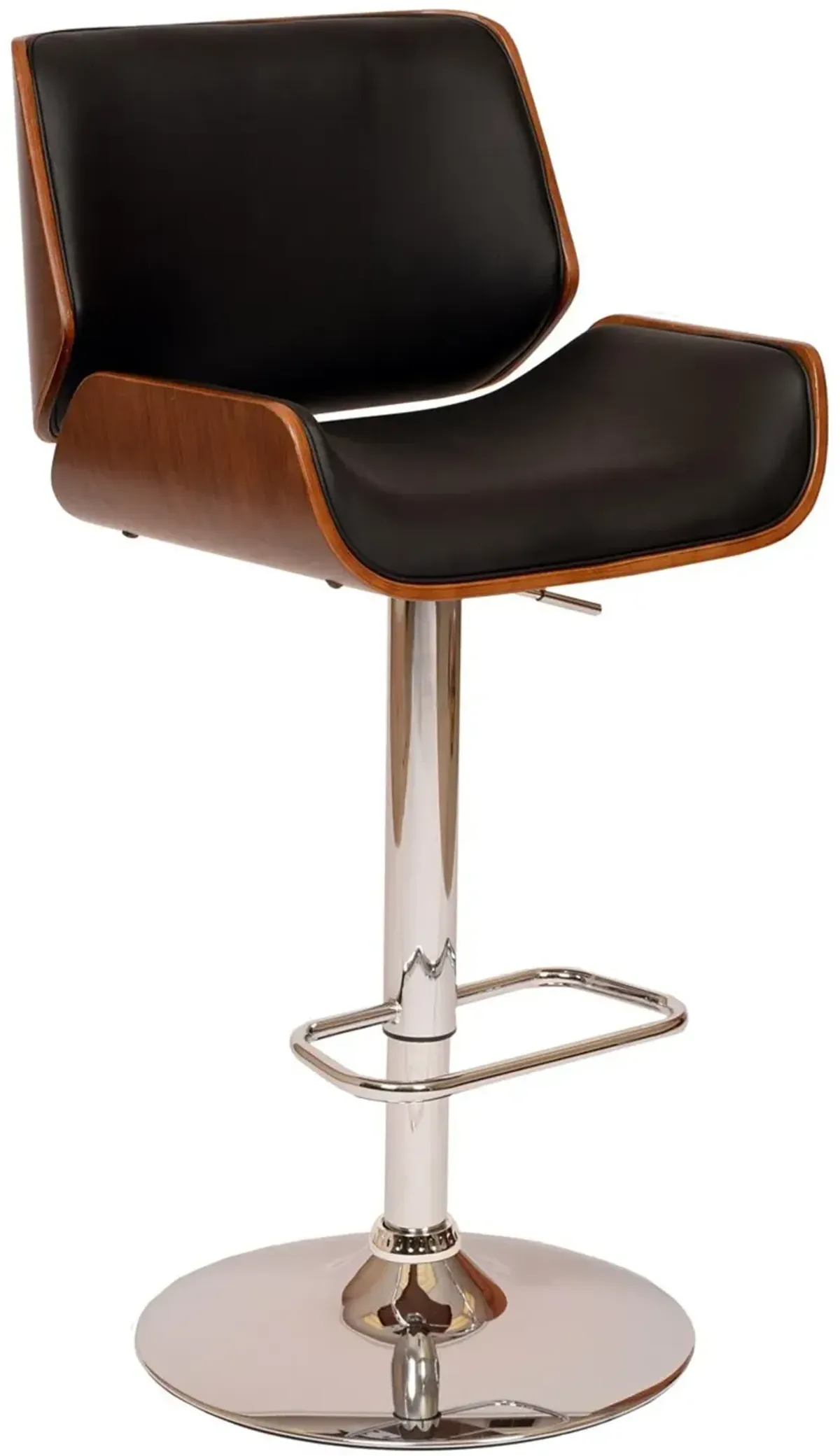 London Black and Chrome Swivel Adjustable Bar Stool