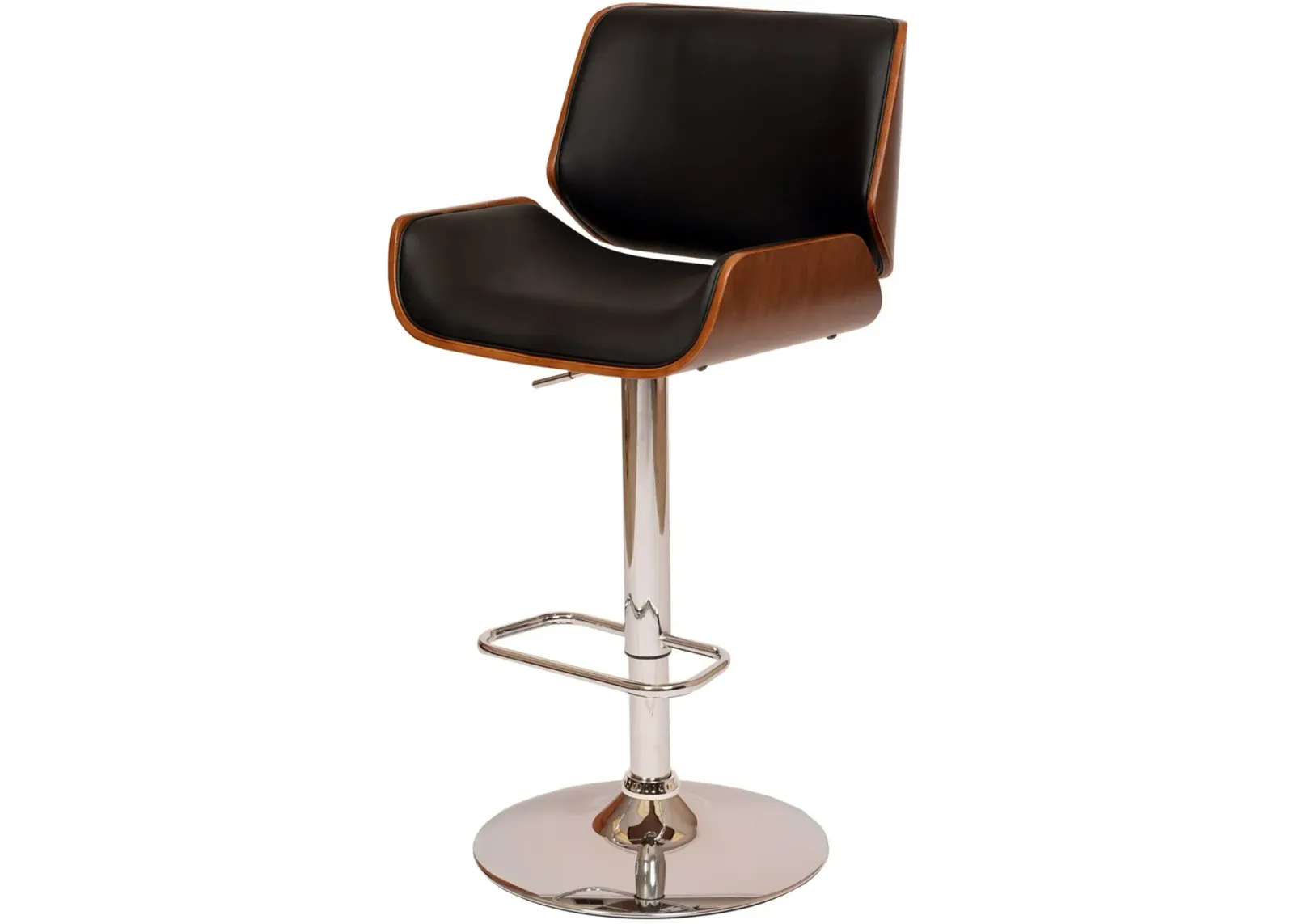 London Black and Chrome Swivel Adjustable Bar Stool