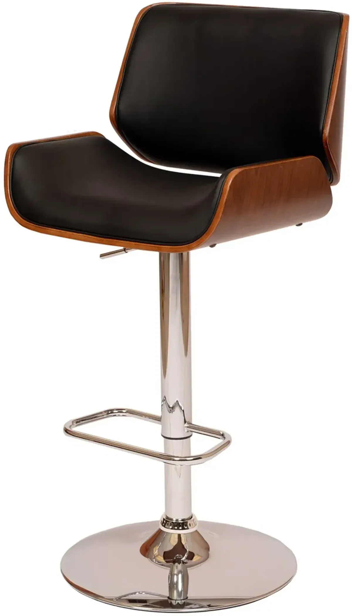 London Black and Chrome Swivel Adjustable Bar Stool