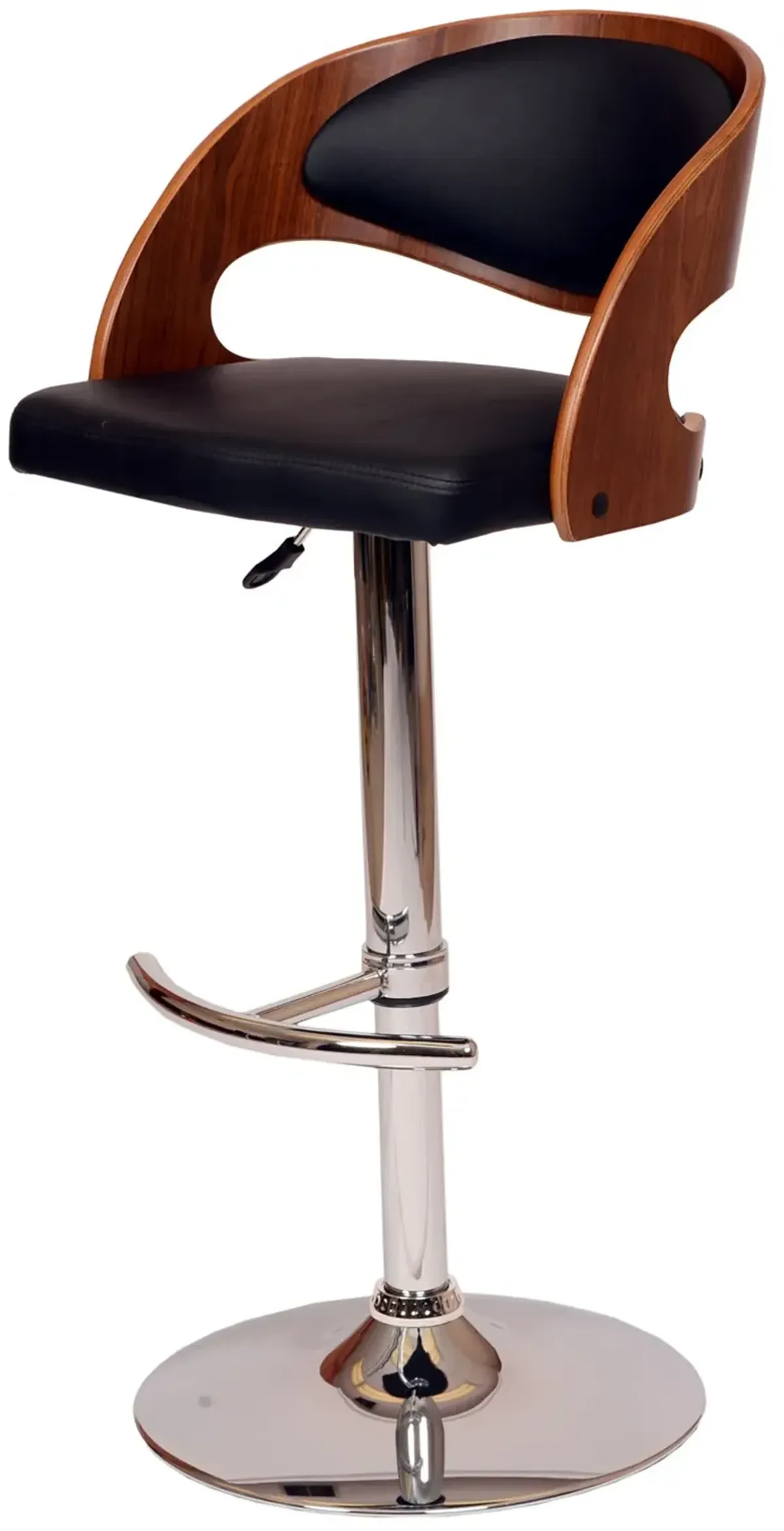 Malibu Black Walnut Swivel Adjustable Bar Stool