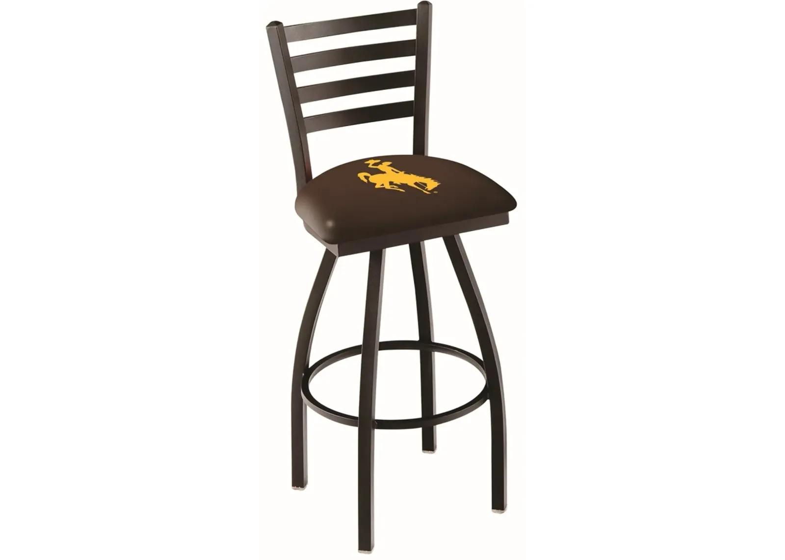 25 Inch Ladder Back Swivel Counter Stool - University of Wyoming