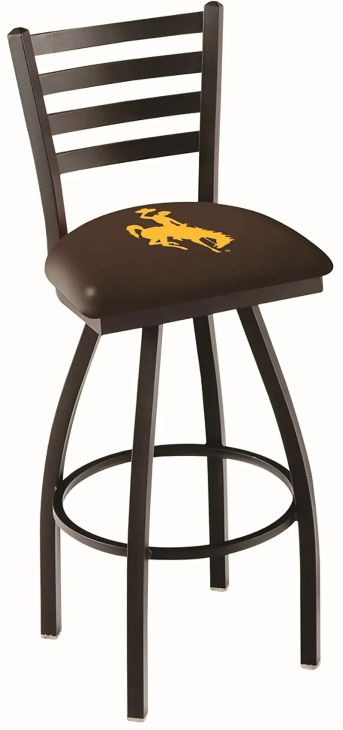 25 Inch Ladder Back Swivel Counter Stool - University of Wyoming