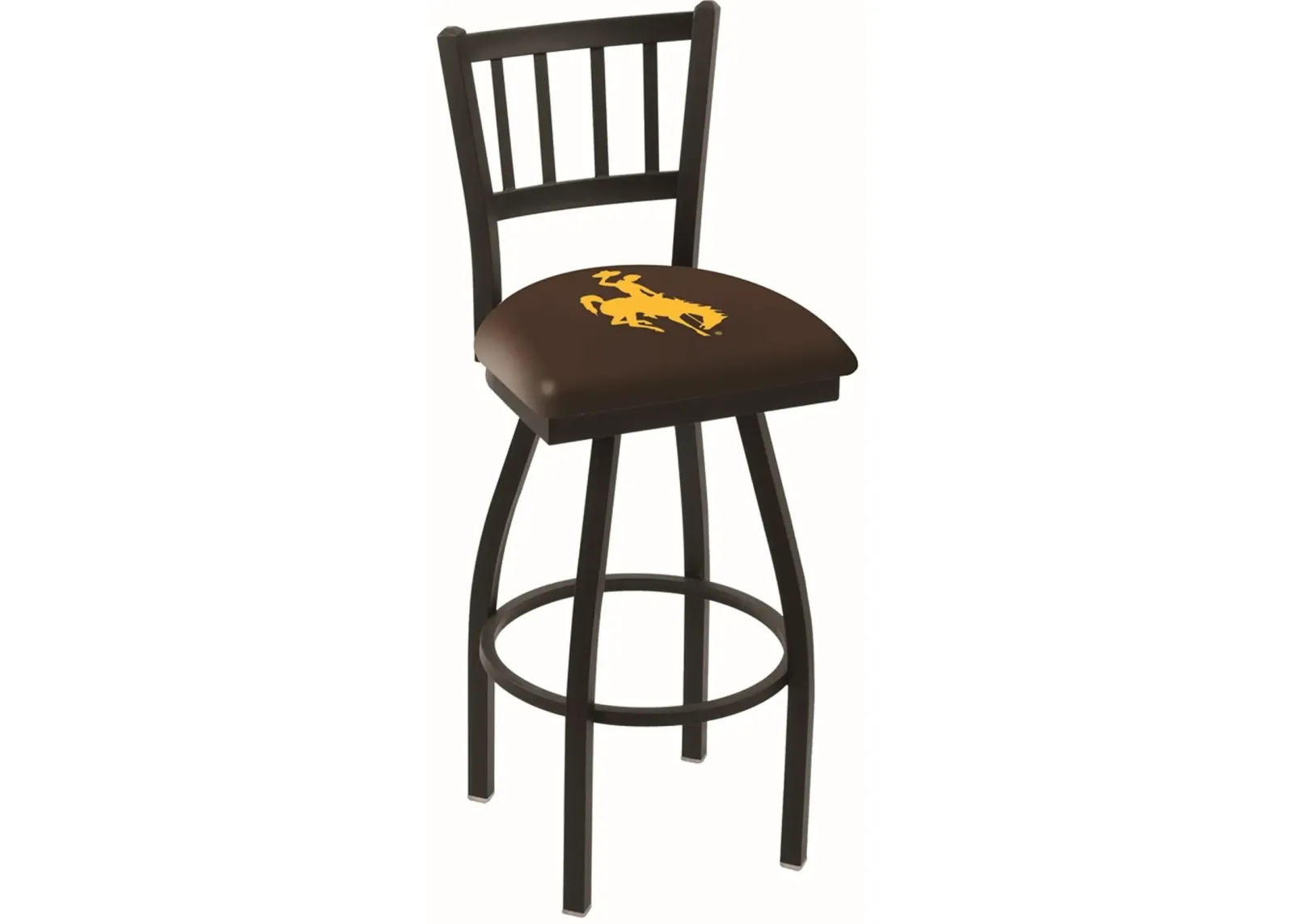 25 Inch Slat Back Swivel Counter Stool - University of Wyoming