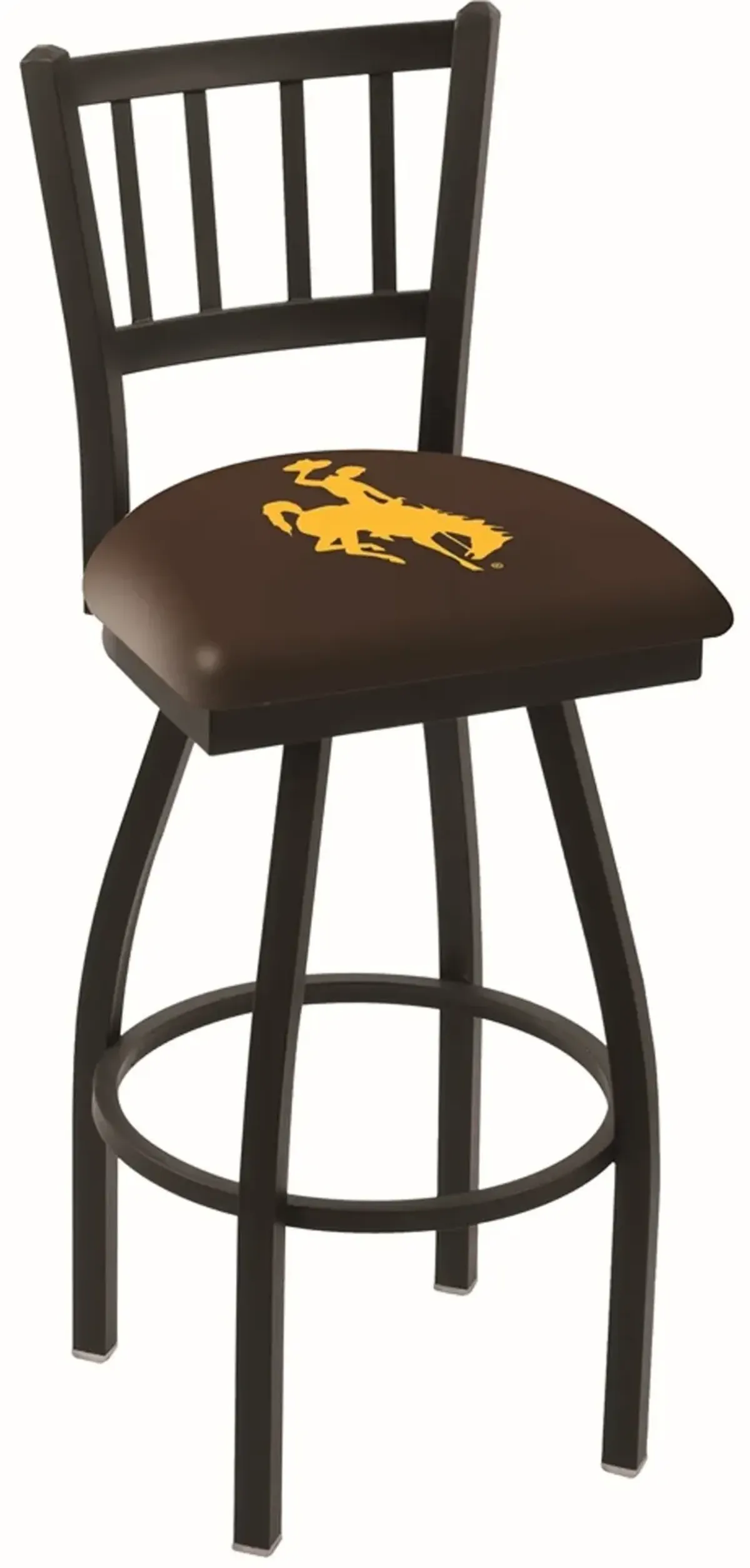 25 Inch Slat Back Swivel Counter Stool - University of Wyoming