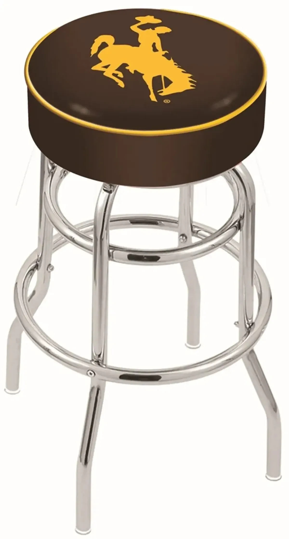 25 Inch Double Ring Swivel Counter Stool - University of Wyoming