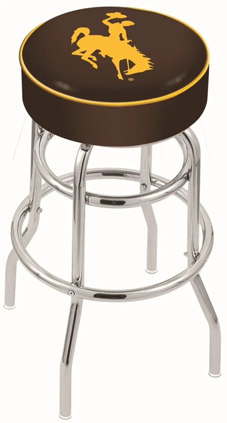 25 Inch Double Ring Swivel Counter Stool - University of Wyoming