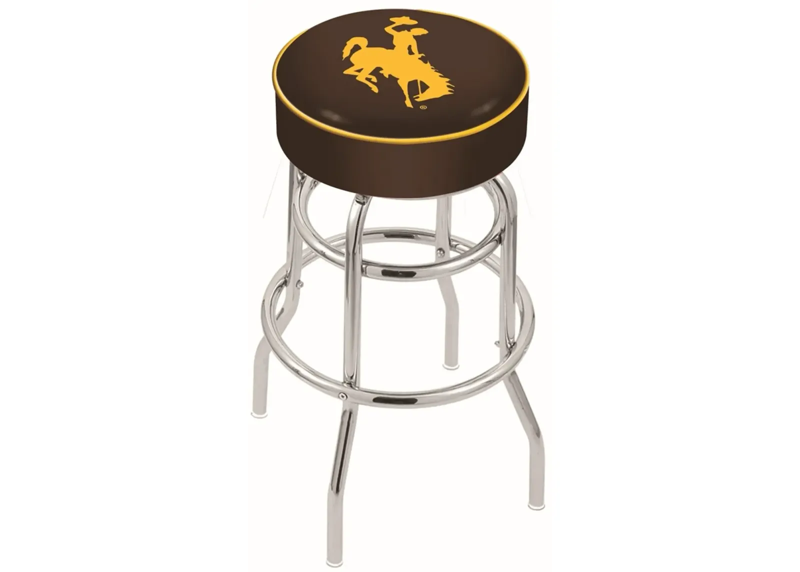 30 Inch Double Ring Swivel Bar Stool - University of Wyoming