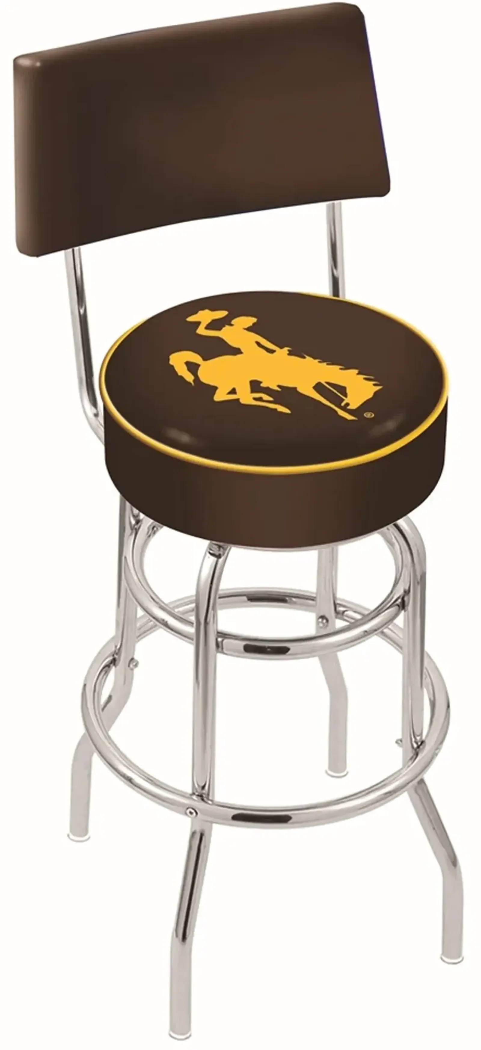 25 Inch Back Rest Swivel Counter Stool - Univerity of Wyoming