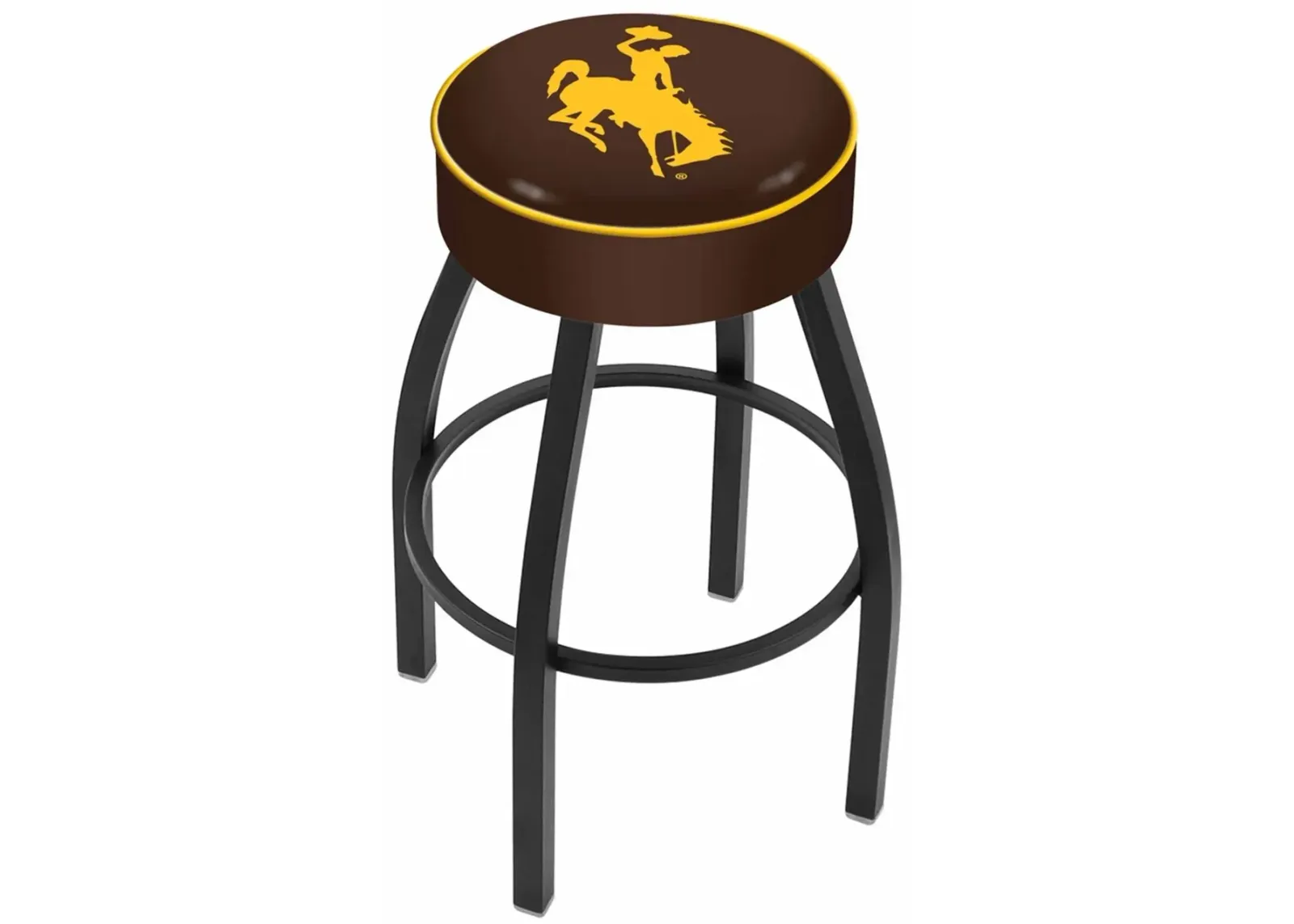 Black 25 Inch Cushion Swivel Counter Stool - University of Wyoming