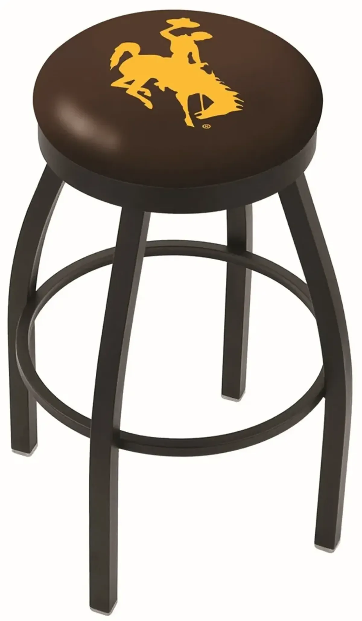 Black 30 Inch Cushion Swivel Bar Stool - University of Wyoming