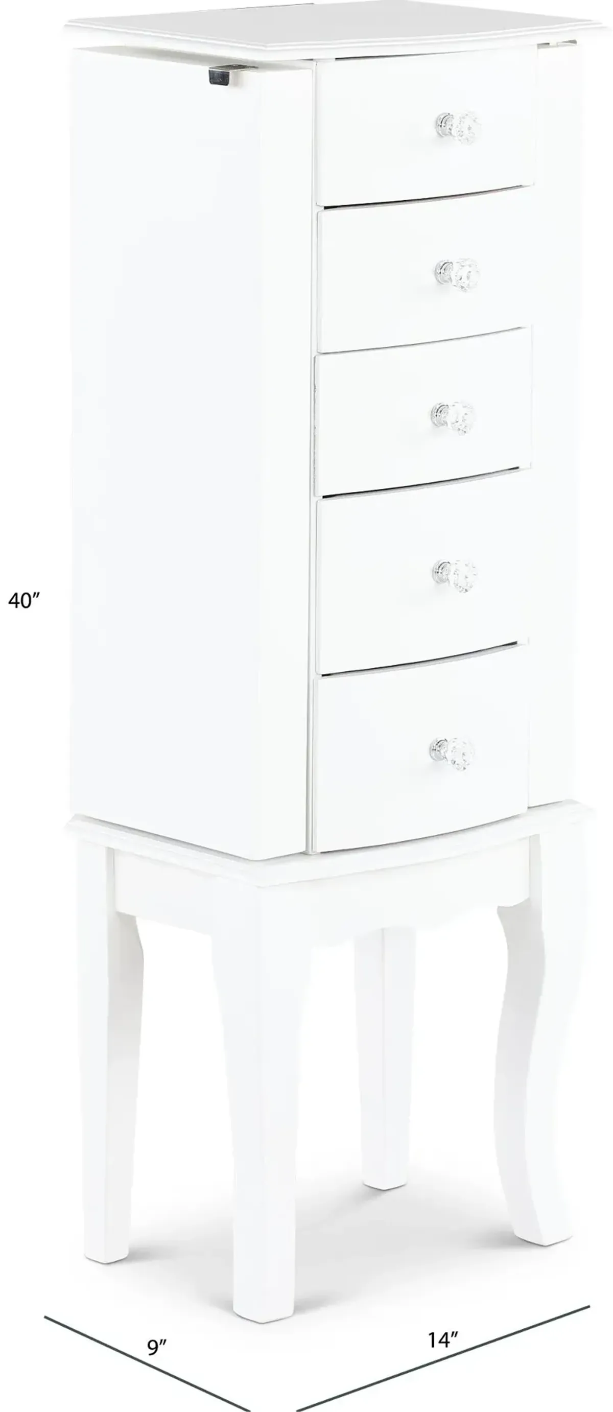 Contemporary White Jewelry Armoire