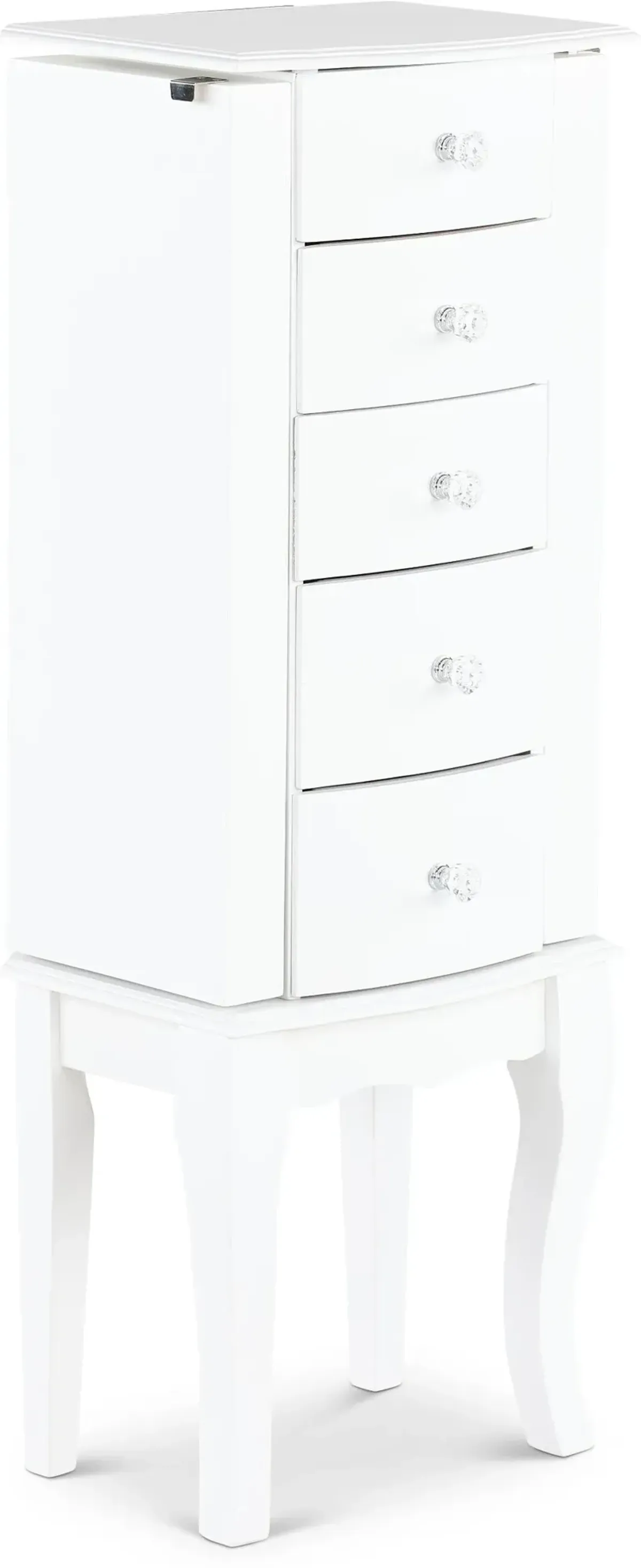 Contemporary White Jewelry Armoire