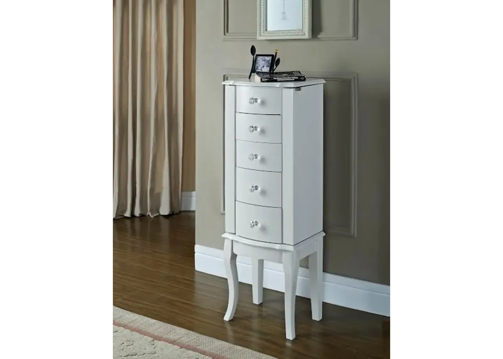 Contemporary White Jewelry Armoire