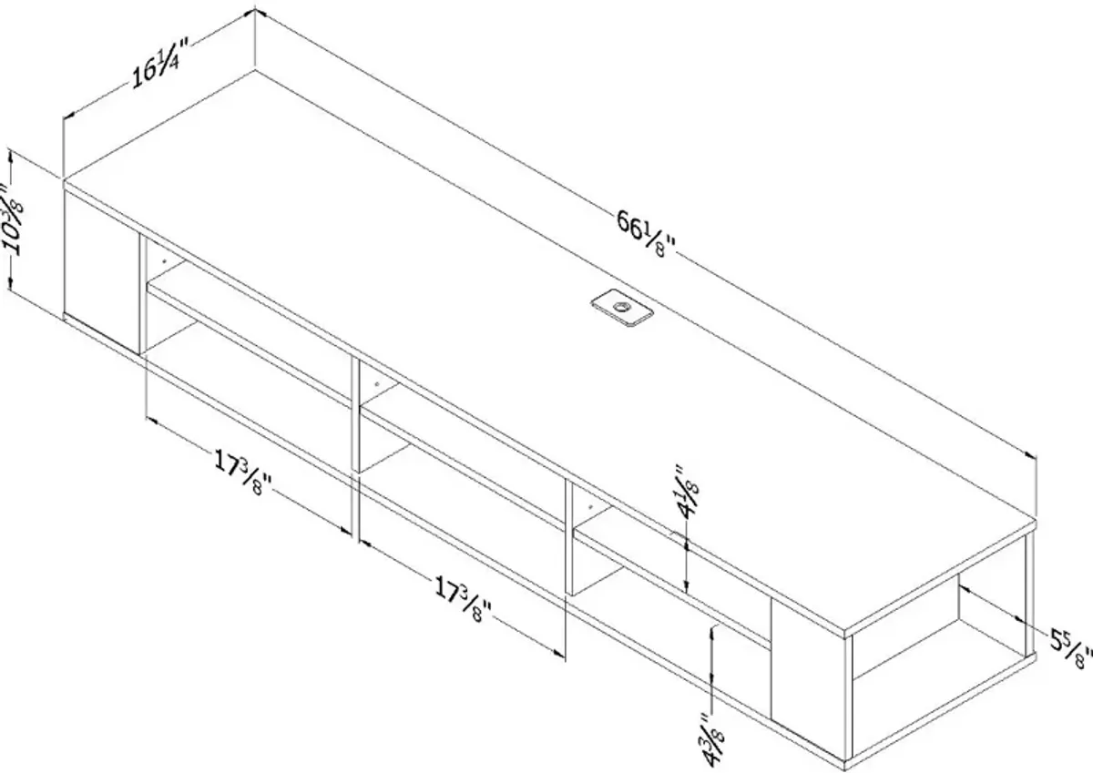 City Lights Black Oak Wall-Mounted Media Console (66 Inch) - South...