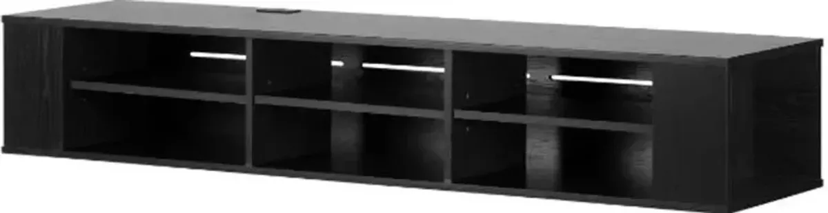 City Lights Black Oak Wall-Mounted Media Console (66 Inch) - South...