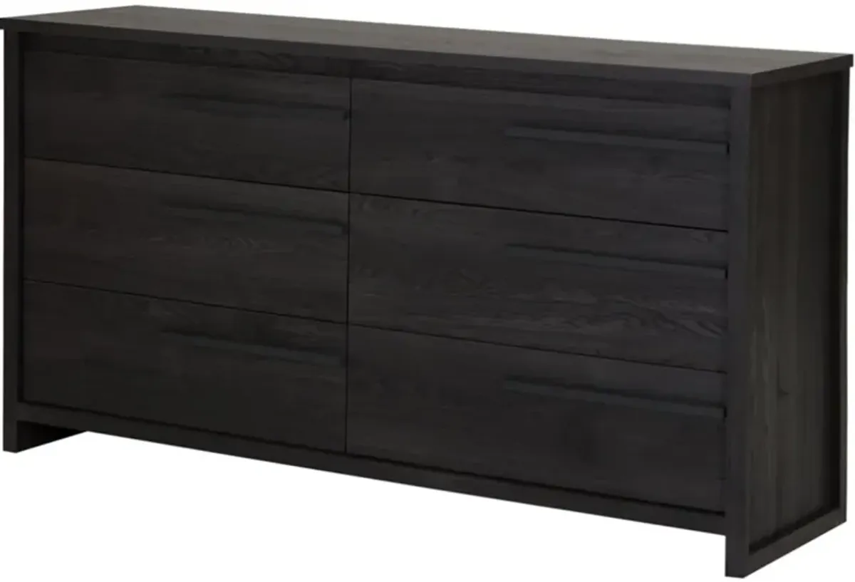 Tao Gray Oak 6-Drawer Double Dresser - South Shore