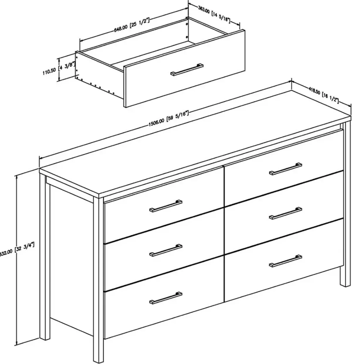 Gravity Gray Maple 6-Drawer Double Dresser - South Shore