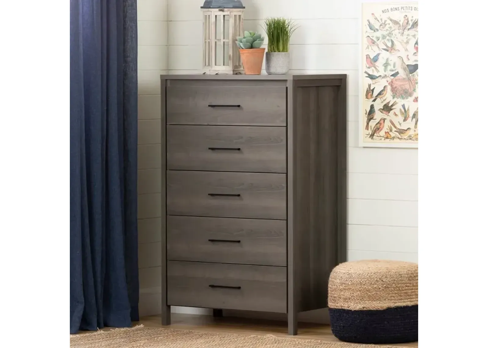 Gravity Gray Maple 5-Drawer Chest - South Shore