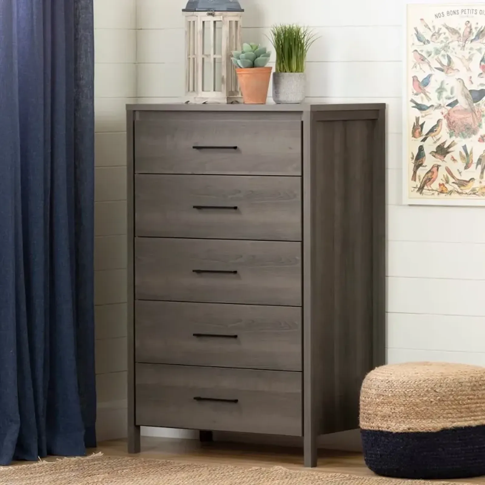 Gravity Gray Maple 5-Drawer Chest - South Shore