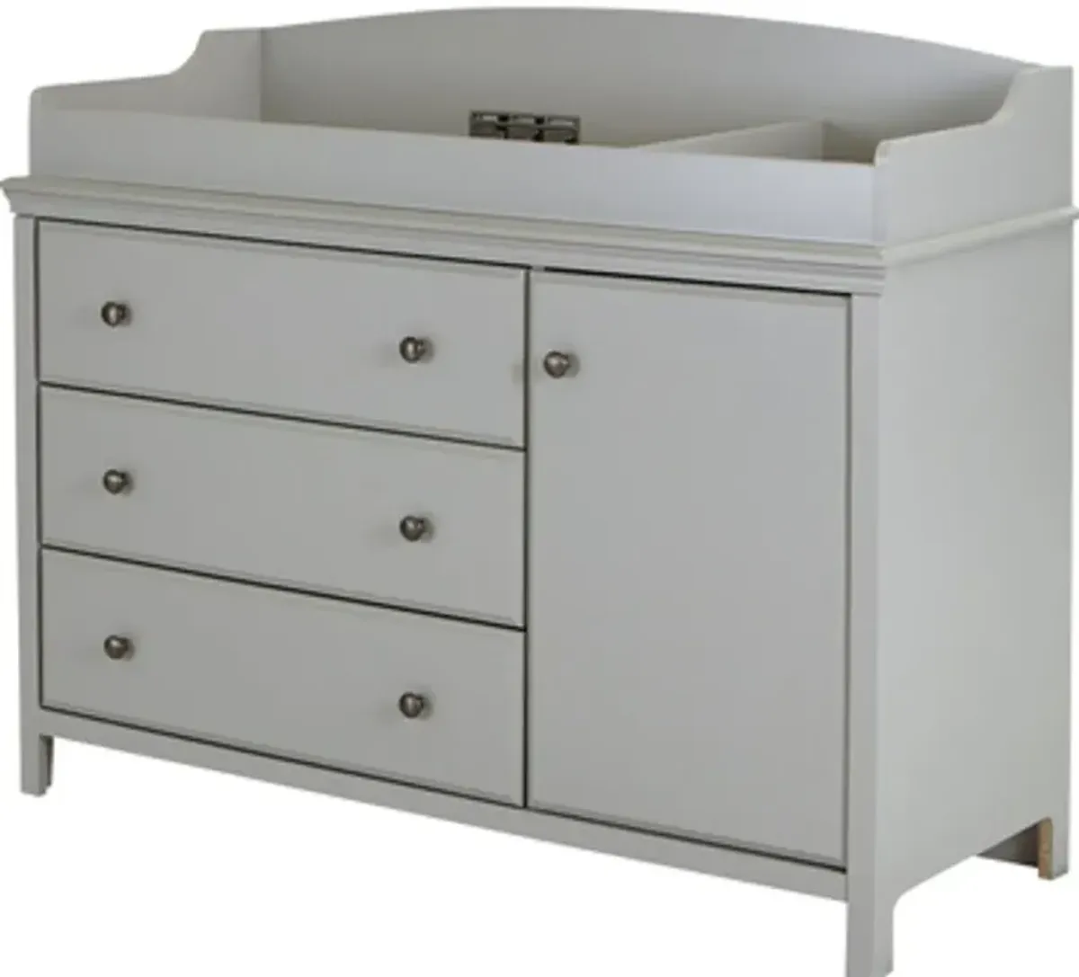 Cotton Candy Gray Changing Table with Removable Changing Station - South Shore